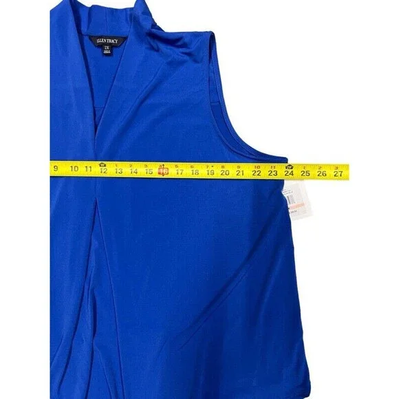 Ellen Tracy Catalina Blue Sleeveless Top Blouse NWT Womens Size 2X - Picture 9 of 10